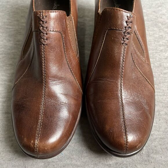 Clarks Partridge Brown Heeled shoe's Clogs slip on 80443 Women's Size 9M - Picture 8 of 10